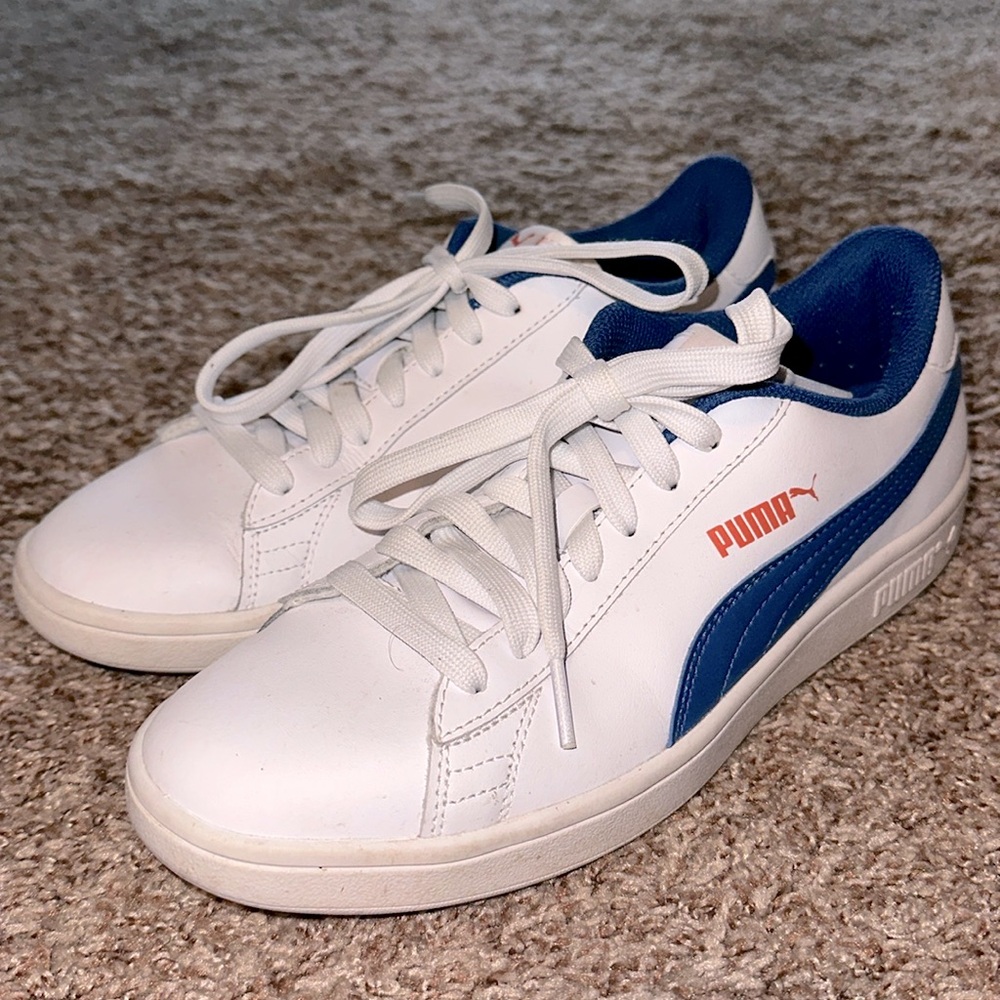 PUMA SOFTFOAM SHOES WOMENS SIZE 7 BLUE & ORANGE